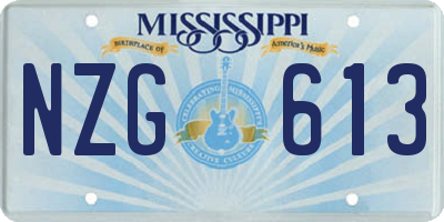 MS license plate NZG613