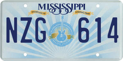 MS license plate NZG614