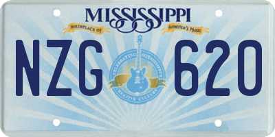 MS license plate NZG620