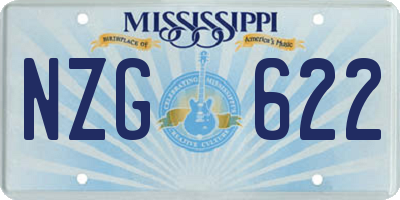 MS license plate NZG622