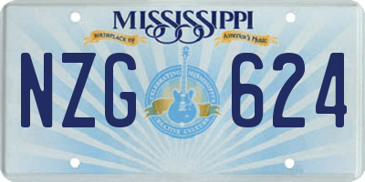 MS license plate NZG624