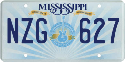 MS license plate NZG627