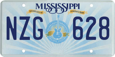 MS license plate NZG628