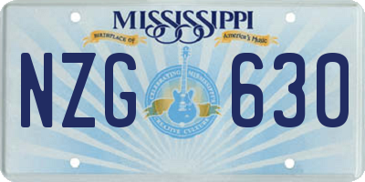 MS license plate NZG630
