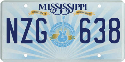 MS license plate NZG638