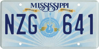 MS license plate NZG641