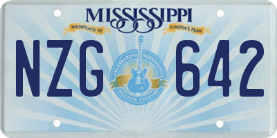 MS license plate NZG642