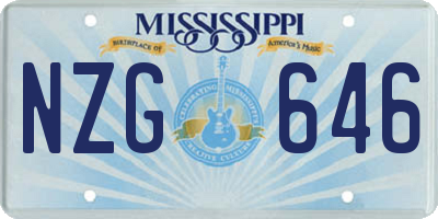 MS license plate NZG646
