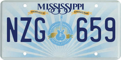 MS license plate NZG659