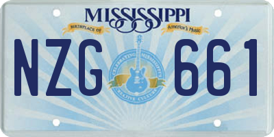 MS license plate NZG661