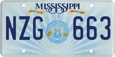 MS license plate NZG663