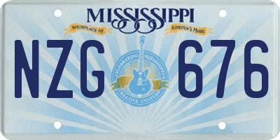 MS license plate NZG676