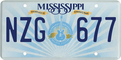 MS license plate NZG677