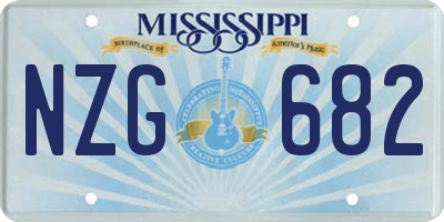 MS license plate NZG682