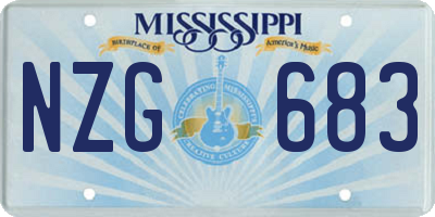 MS license plate NZG683