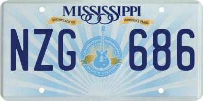 MS license plate NZG686