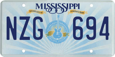 MS license plate NZG694