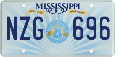 MS license plate NZG696