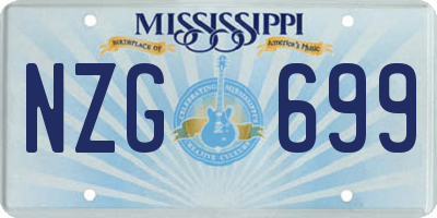 MS license plate NZG699