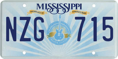 MS license plate NZG715