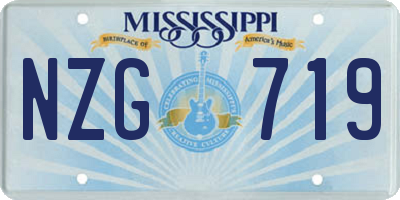 MS license plate NZG719