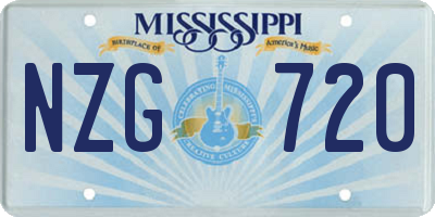 MS license plate NZG720