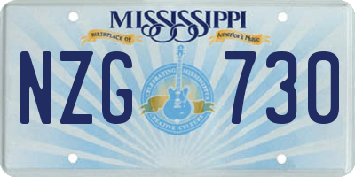 MS license plate NZG730