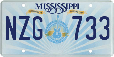 MS license plate NZG733