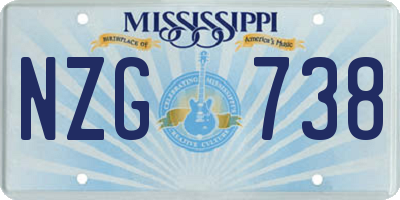 MS license plate NZG738