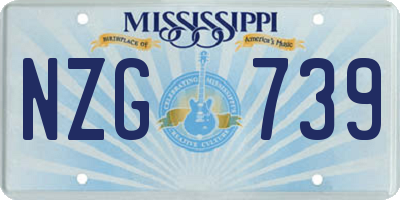 MS license plate NZG739