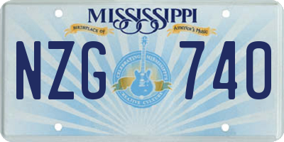 MS license plate NZG740