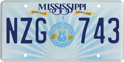MS license plate NZG743