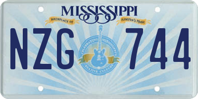 MS license plate NZG744