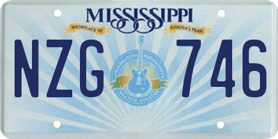 MS license plate NZG746