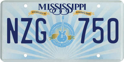 MS license plate NZG750