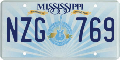 MS license plate NZG769