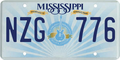 MS license plate NZG776