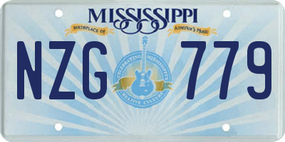 MS license plate NZG779