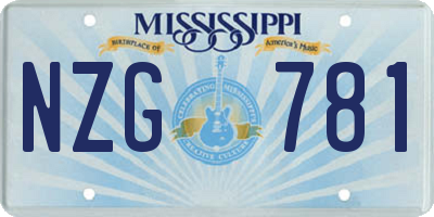 MS license plate NZG781