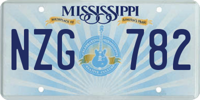 MS license plate NZG782