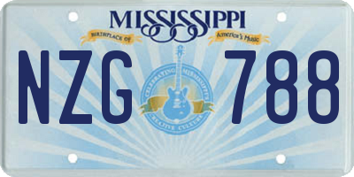 MS license plate NZG788