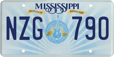 MS license plate NZG790