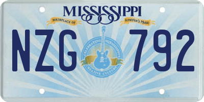 MS license plate NZG792