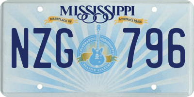 MS license plate NZG796