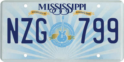 MS license plate NZG799