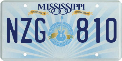 MS license plate NZG810