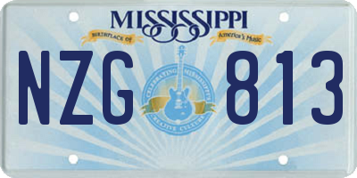 MS license plate NZG813