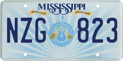 MS license plate NZG823