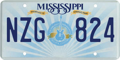 MS license plate NZG824