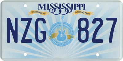 MS license plate NZG827